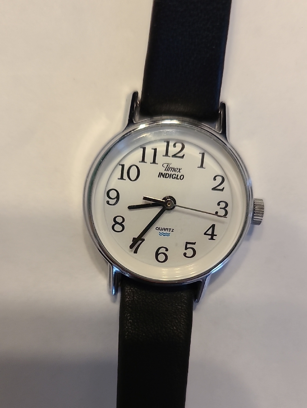 Timex EASY READ Indiglo White Dial Watch with Black Strap
